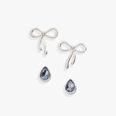 Bridal Bow Duo Stud Earring Set Silver | Alex and Ani