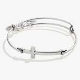 Spiritual Armor Cross Inline Charm Bangle Rafaelian Silver | Alex and Ani