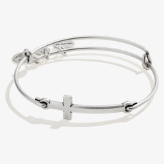 Spiritual Armor Cross Inline Charm Bangle Rafaelian Silver | Alex and Ani