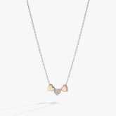 Crystal Heart Slider Necklace Tri-Tone | Alex and Ani