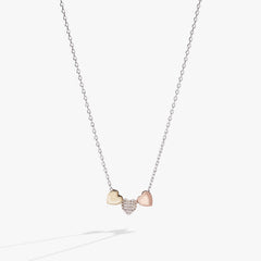 Crystal Heart Slider Necklace Tri-Tone | Alex and Ani