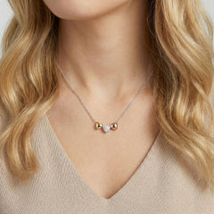 Crystal Heart Slider Necklace Tri-Tone | Alex and Ani