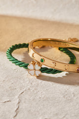 Four Leaf Clover Cord Bracelet Gold | Alex and Ani