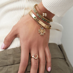 Lucky Hinge Bangle Gold | Alex and Ani