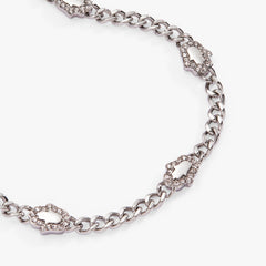 Hamsa Curb Chain Bracelet Stainless Steel Silver | Alex and Ani