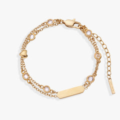 Heart Chain Adjustable Bracelet Stainless Steel Gold | Alex and Ani