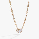 Mother of Pearl Heart Toggle Necklace Gold | Alex and Ani