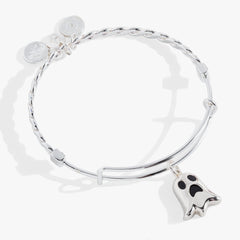 Ghost 'Only Here for the Boos' Textured Bangle Silver | Alex and Ani