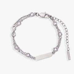 Infinity Chain Double Stranded Bracelet Stainless Steel Silver | Alex and Ani