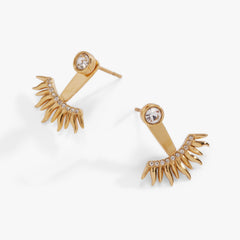 Sun Ray Ear Jacket Stainless Steel Gold | Alex and Ani