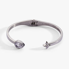 Crystal Teardrop and Star Cuff Bracelet Stainless Steel Silver | Alex and Ani