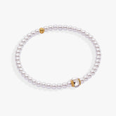 Crystal and Pearl Beaded Stretch Bracelet Gold | Alex and Ani