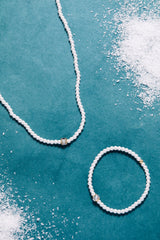 Crystal and Pearl Beaded Stretch Bracelet Gold | Alex and Ani