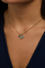 SOM - Evil Eye Triple Charm Necklace Gold | Alex and Ani