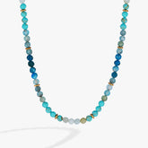 Turquoise Ombre Semi-Precious Beaded Necklace Stainless Steel Gold | Alex and Ani