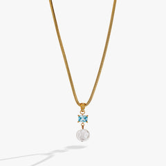 Coin Pearl Drop Pendant Necklace Stainless Steel Gold | Alex and Ani