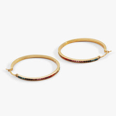 Rainbow Ombre Pave Hoop Stainless Steel Gold | Alex and Ani