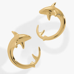 Shark Hoop Earring Silver | Alex and Ani