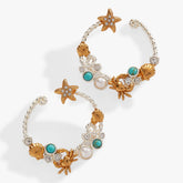 Whimsical Seaside Rope Hoop Earring Two Tone - Stainless Steel | Alex and Ani