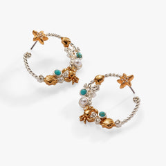 Whimsical Seaside Rope Hoop Earring Two Tone - Stainless Steel | Alex and Ani