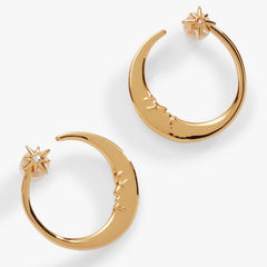 Crecent Moon Hoop Earrings Gold | Alex and Ani