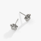 Paw Print Mini Stud Earrings Stainless Steel Silver | Alex and Ani