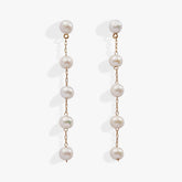 Freshwater Pearl Drop Earrings Stainless Steel Gold | Alex and Ani