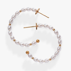 Rice Pearl Hoop Earring Gold | Alex and Ani