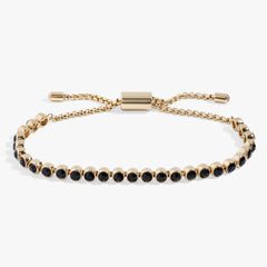 Jet Bolo Tennis Bracelet Stainless Steel Gold | Alex and Ani