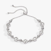 Snowflake Crystal Beaded Bolo Bracelet Silver | Alex and Ani