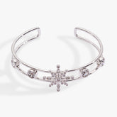 Crystal Snowflake Cuff Bracelet Silver | Alex and Ani