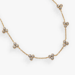Triple Stone Stationed Necklace Stainless Steel Gold | Alex and Ani