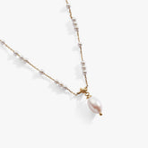Mother of Pearl Beaded Necklace Stainless Steel Gold | Alex and Ani