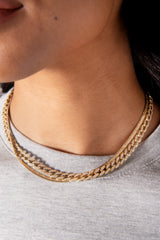 Crystal Pave Curb Chain Necklace Stainless Steel Gold | Alex and Ani