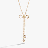 Coquette Bow Necklace Shiny Gold | Alex and Ani