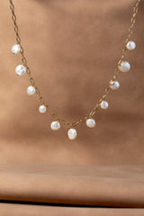 Coin Pearl Necklace Stainless Steel Gold | Alex and Ani