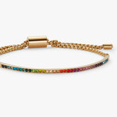 Rainbow Ombre Pave Bolo Stainless Steel Gold | Alex and Ani