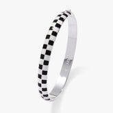 Black & White Checker Hinge Bangle Silver | Alex and Ani