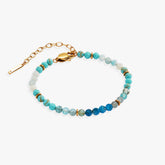 Turquoise Ombre Semi-Precious Beaded Bracelet Stainless Steel Gold | Alex and Ani