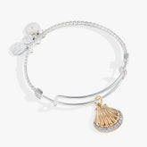 Textured Scallop Seashell Charm Bangle Two Tone | Alex and Ani