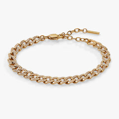 Crystal Pave Curb Chain Bracelet Stainless Steel Gold | Alex and Ani
