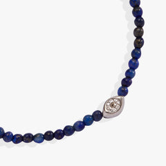 Lapis Evil Eye Mini Stretch Bracelet Stainless Steel Silver | Alex and Ani
