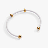 Bezel Stone Enamel Cuff, White Stainless Steel Gold | Alex and Ani