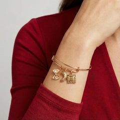 Pasta Multi Charm Bangle Gold | Alex and Ani