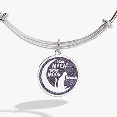 Love My Cat to the Moon and Back Bangle Silver | Alex and Ani
