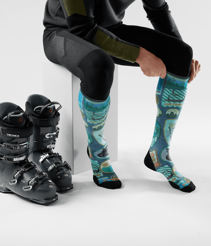 The North Face TNF X Smartwool Ski Targeted Cushion Explorer Print OTC Socks