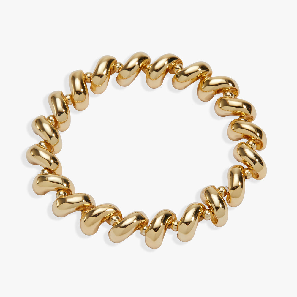 Pasta Girl Macaroni Stretch Bracelet Gold | Alex and Ani