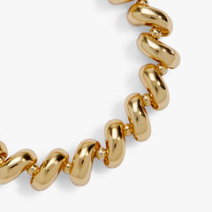 Pasta Girl Macaroni Stretch Bracelet Gold | Alex and Ani