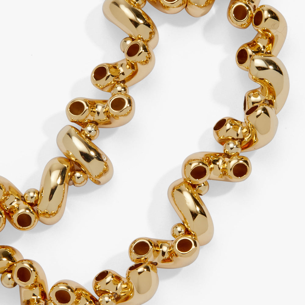 Pasta Girl Macaroni Stretch Bracelet Gold | Alex and Ani