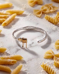 Pasta Girl Spaghetti Fork Cuff Two Tone | Alex and Ani